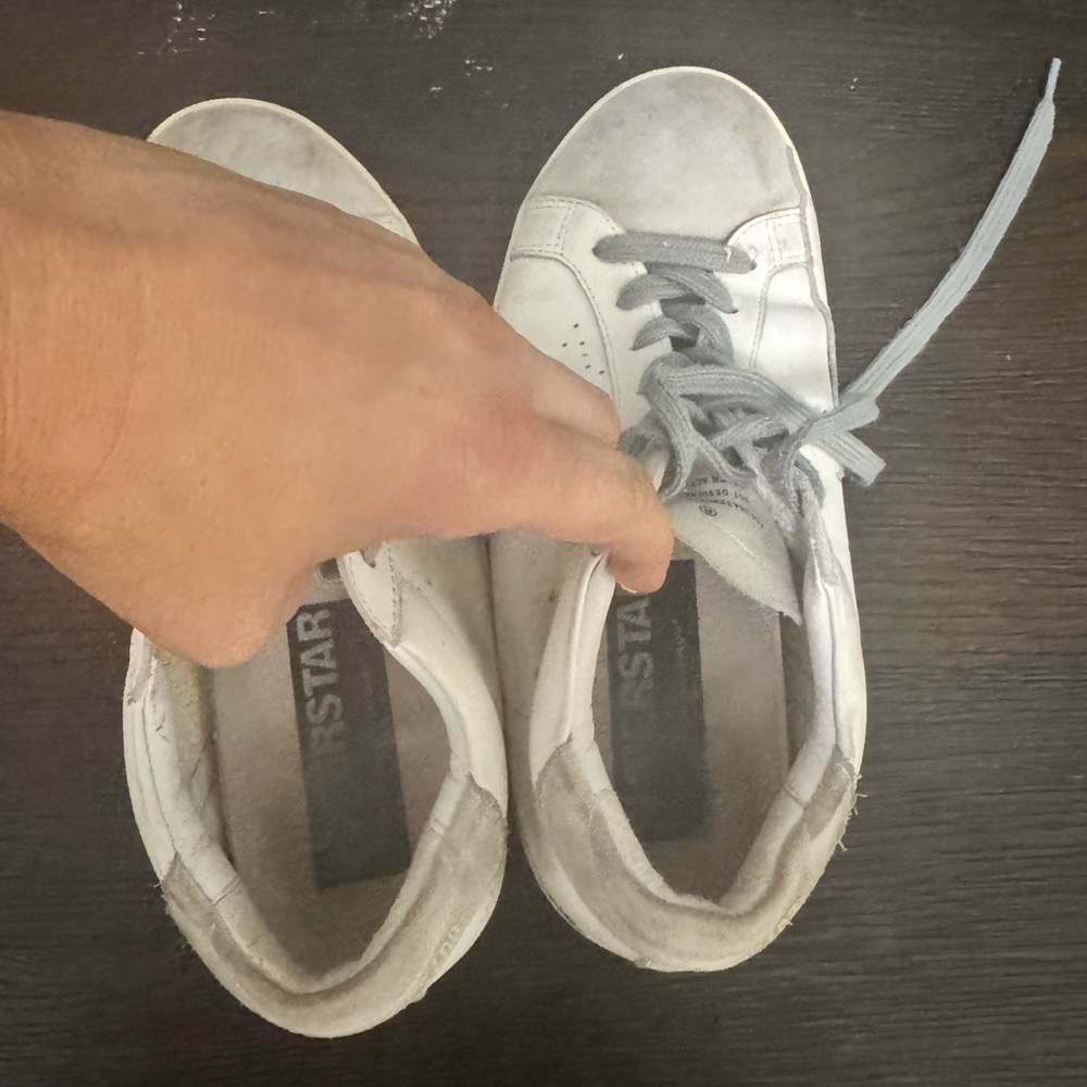 Golden Goose White and Gray Sneakers - Picture 8 of 10